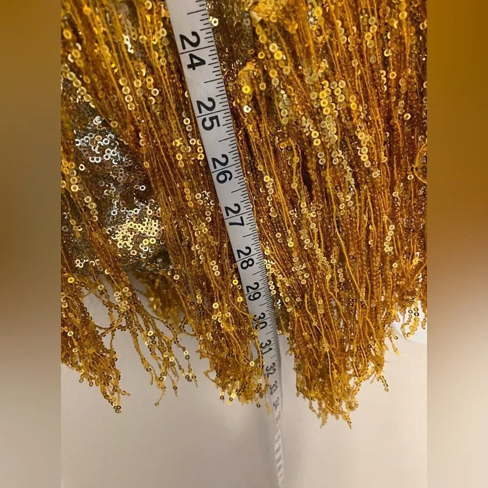 Weissman Dance Costume gold fringe rhineston flapper Little Swing 10147 LA adult